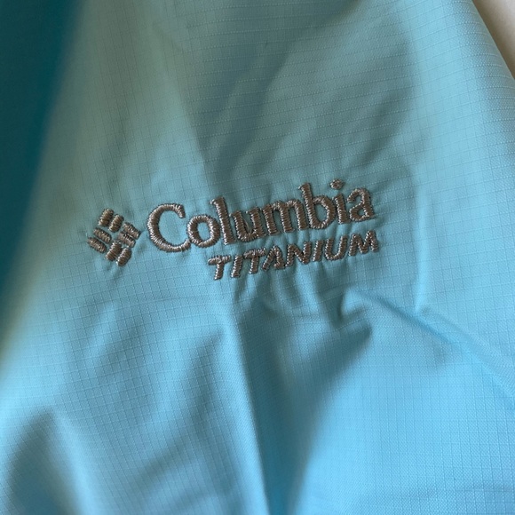 Columbia Aqua Blue Rain Jacket Girl Size 7/8 - Picture 4 of 8